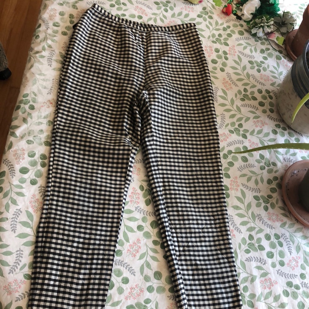 gingham silk Lauren pants